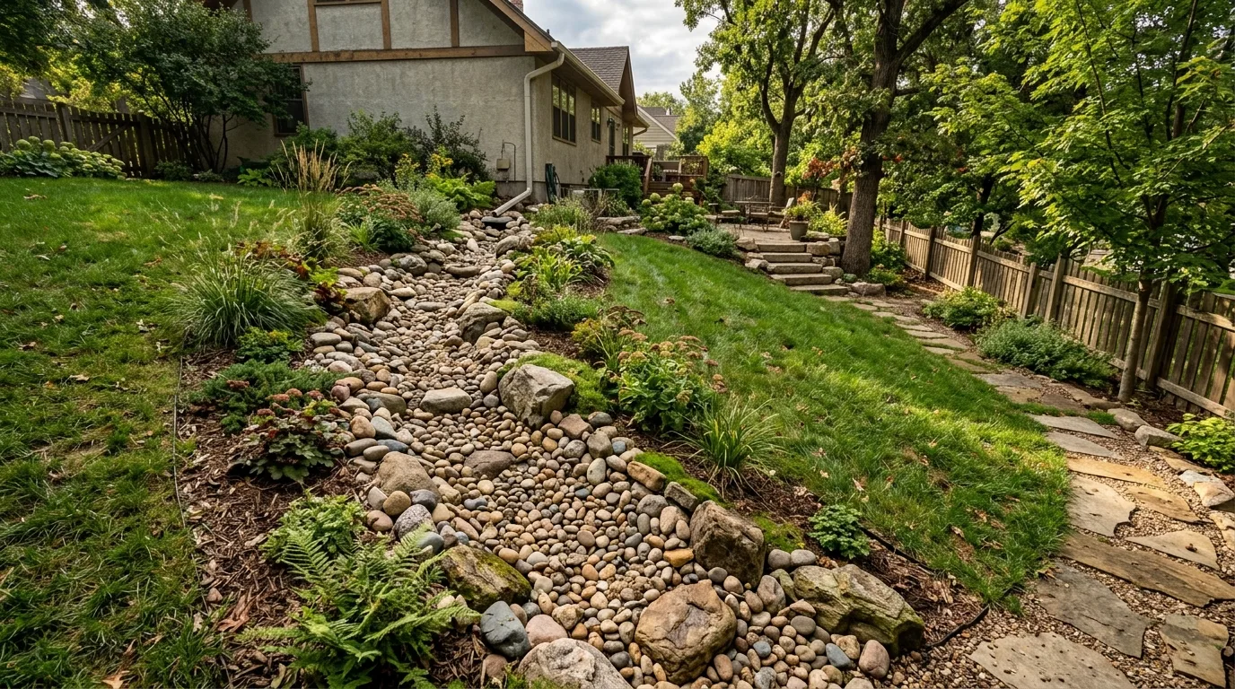 Dry Creek Bed Drainage Feature